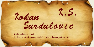 Kokan Surdulović vizit kartica